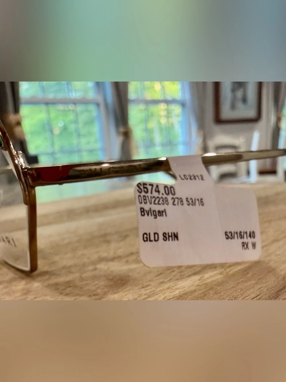 Bulgari Hexagonal Metal Eyeglasses in Gold-Tone